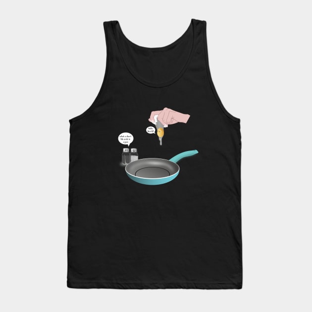 Hello World Meme-Short Egg Life in A Pan Tank Top by MaryMas